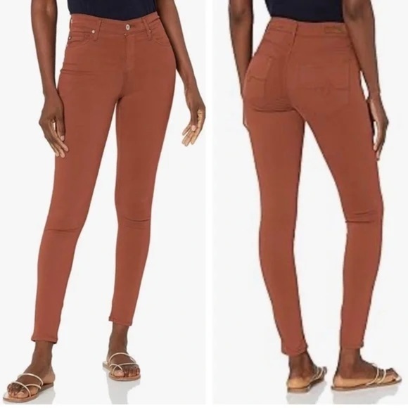 NWT AG Adriano Goldschmied Farrah Ankle High Rise Skinny Sateen Pants in Rush 32 - Picture 1 of 12